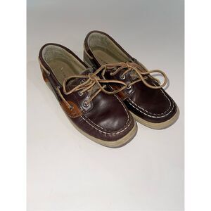 kids Sperry Top-Sider Bluefish 2-Eye Boat Shoes boys Sz 3 Boys Dark Leather A41‎